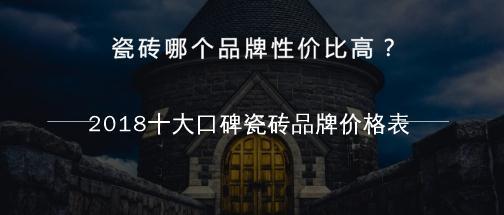 瓷砖哪个品牌性价比高？2018十大口碑瓷砖品牌价格表
